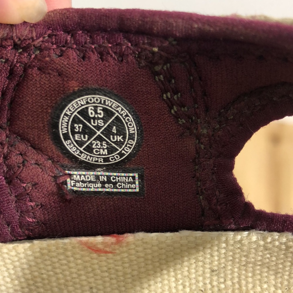 KEEN Coronado Bungee Sandal Canvas Tan & Burgundy 37 6.5 - Picture 5 of 6